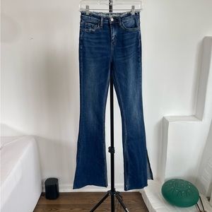 Vervet flared jeans with slits. 25” waist